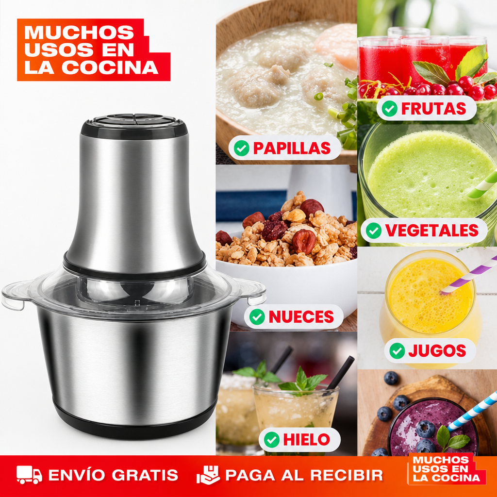 MOLINO PICADOR ELÉCTRICO ACERO INOXIDABLE 🔥 2 LITROS🔥